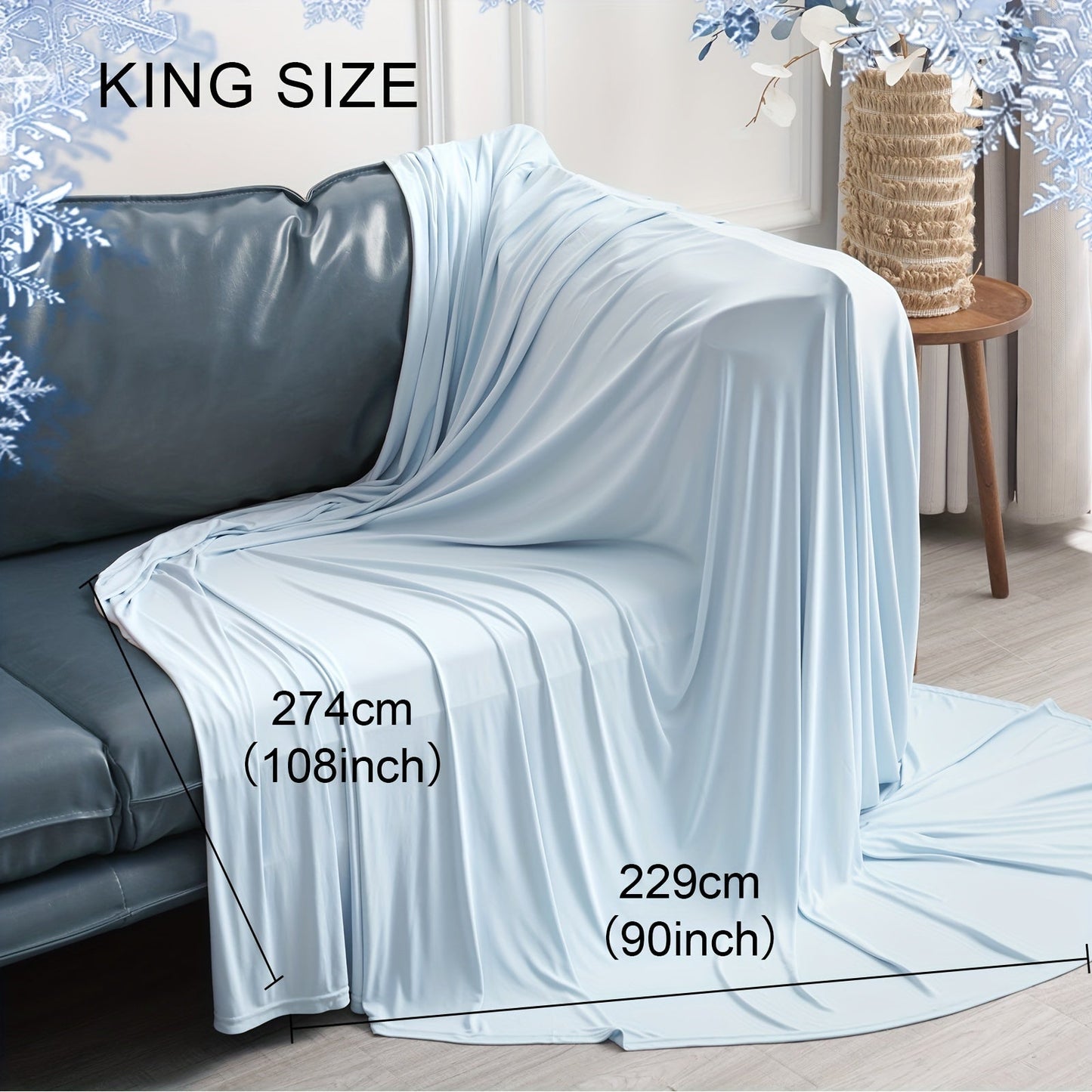 Cooling Blanket with Ultra-Soft Dual-Sided Design - Ideal for Hot Sleepers - Lightweight, Breathable and Durable - Perfect for Home, Office, Travel and Car - Machine Washable - Gray