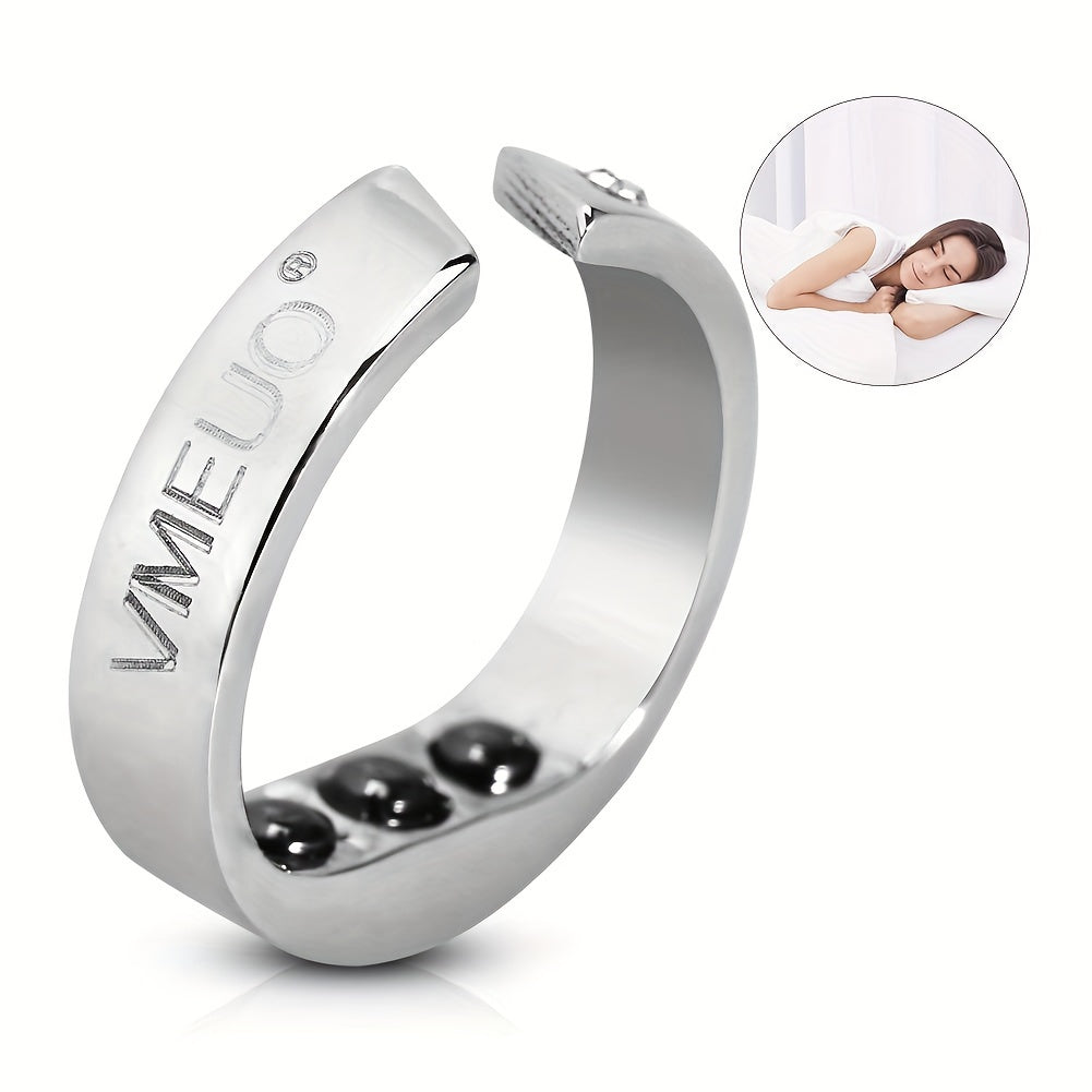 Titanium Anti-Snoring Ring with Beads, Improves Sleep & Breathing, Acupressure Device for Nighttime Use, Enhances Breathing | Bedtime Accessory