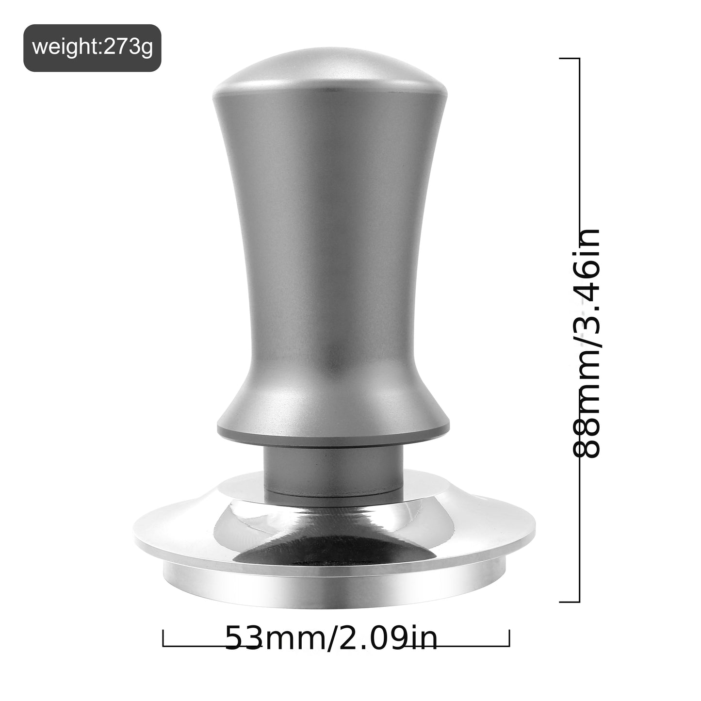 Espresso Tamper Set includes 51/53/58mm sizes, designed for professional baristas. Features spring loaded mechanism and stainless steel base compatible with Rancilio, Gaggia espresso machines.