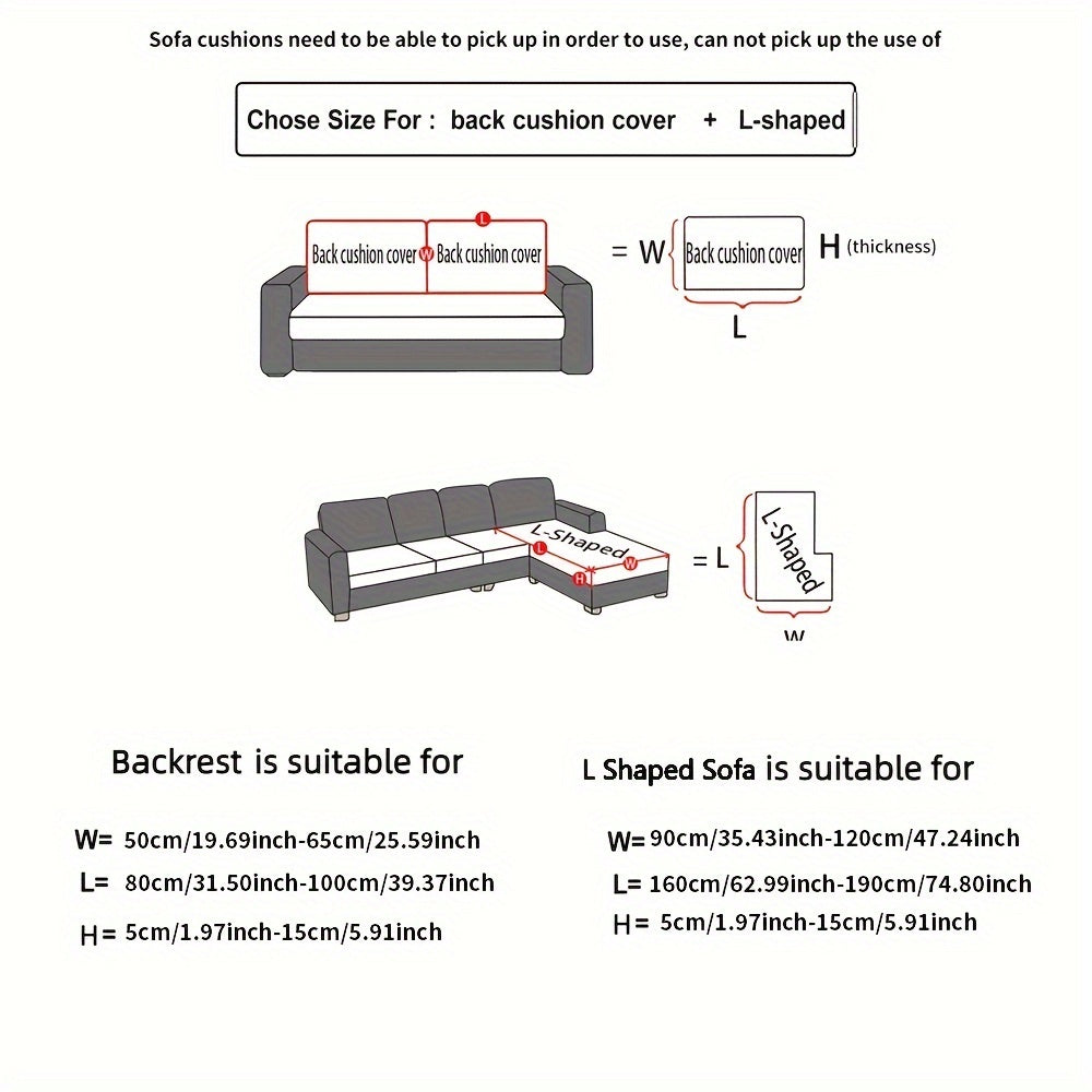 Universal sofa cushion cover set for single, double, triple, and quadruple seat sofas. Classic style, machine washable, fabric protection, soft material, no embellishments or print, 250-300g fabric weight.