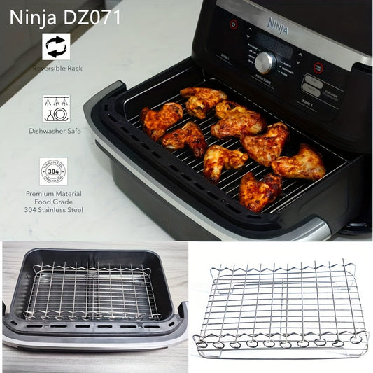 Get the ultimate Stainless Steel Air Fryer Accessory Set for your Ninja Foodi DZ071/AF500UK. This versatile set includes a Skewer Rack and Steamer, perfect for grilling, roasting, and steaming. With dimensions of 6.99cm x 19.18cm, it is ideal for cooking