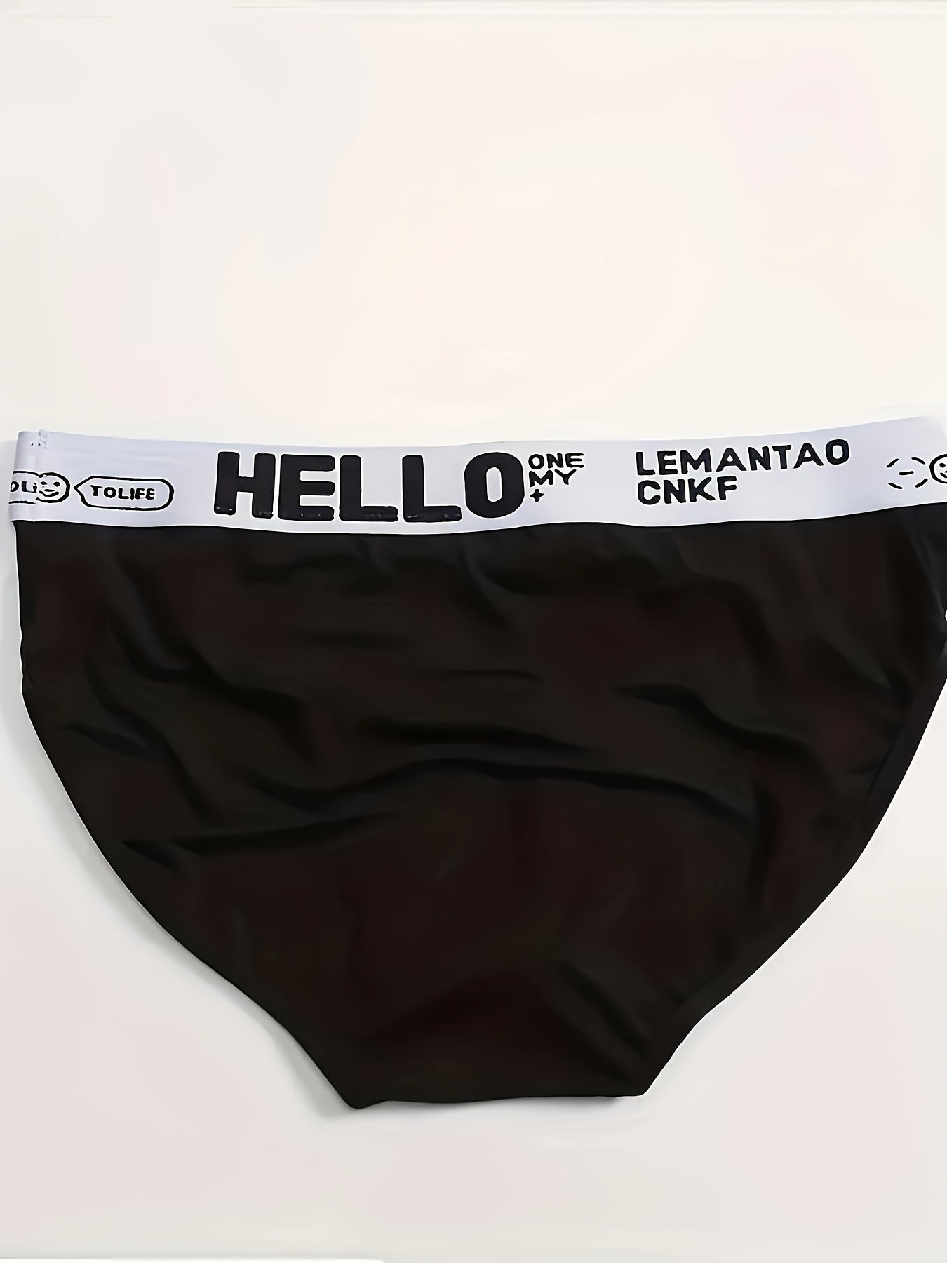 10 Men's 'Hello' Print Fashion Briefs made of cool polyester-spandex blend with elastic waistband, perfect for summer wear.