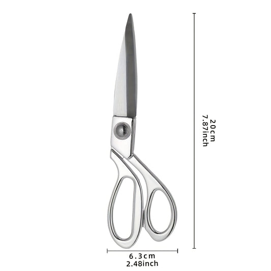 Premium stainless steel tailoring scissors with sharp blades for sewing and handicraft, perfect for home, office, and commercial use.