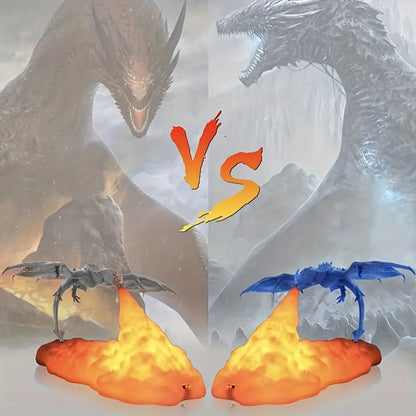 1 Fire Dragon Lamp: 3D Printed Volcano Dragon Night Light for Bedroom or Office.