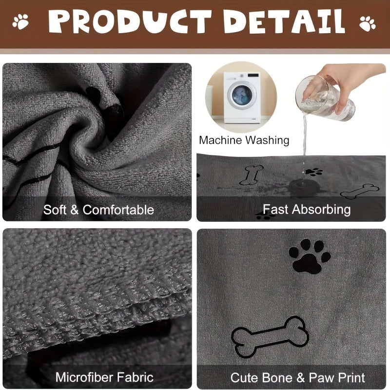 Bulk microfiber dog towels for quick drying, ideal for pet grooming.