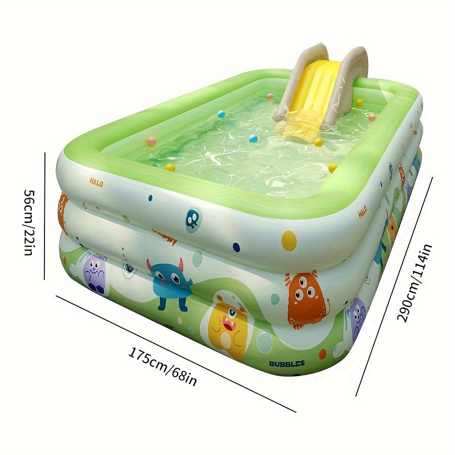 Adult-sized inflatable pool with durable PVC, ideal for outdoor parties and water fun.