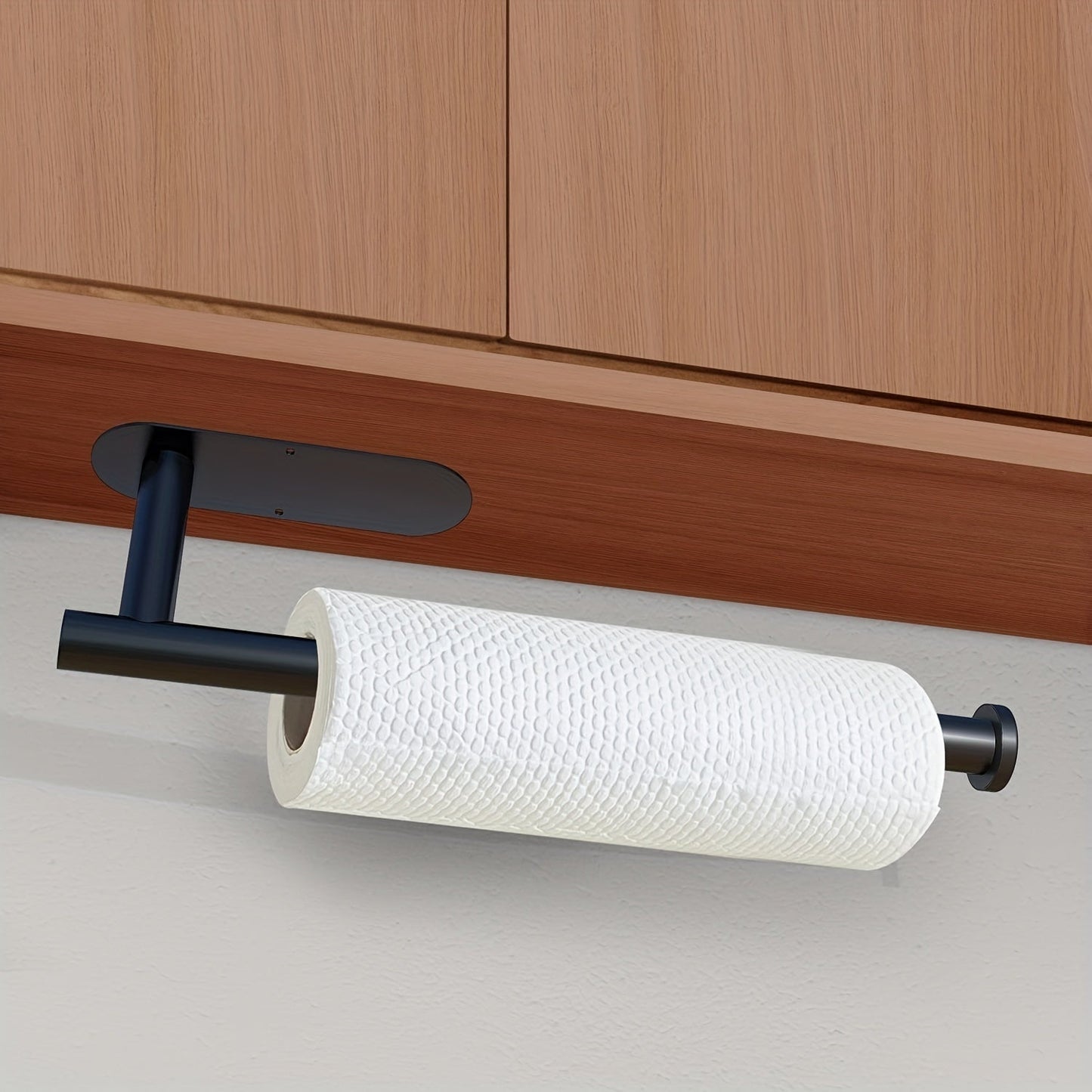 Get the 1PSC Self Adhesive Paper Towel Holder for a convenient solution in your kitchen or bathroom. This under cabinet holder requires no drilling, making it easy to install and durable for long-lasting use. Perfect for keeping paper towels within reach