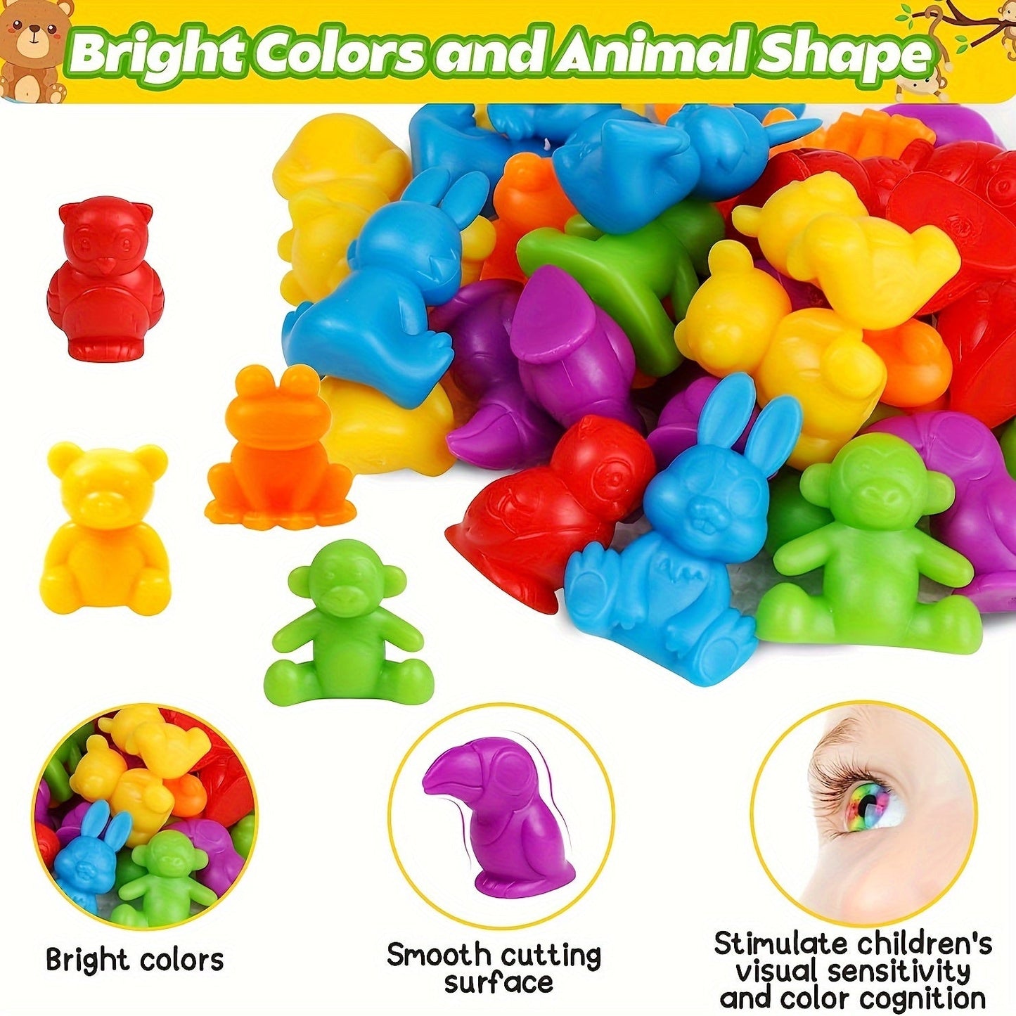 1-Piece Preschool Educational Toy Set - Includes STEM Development Counting & Matching Games and Sorting Bowls for Kids - Made with Durable Plastic Material, Perfect for Christmas, Halloween, or Holiday Gifts.