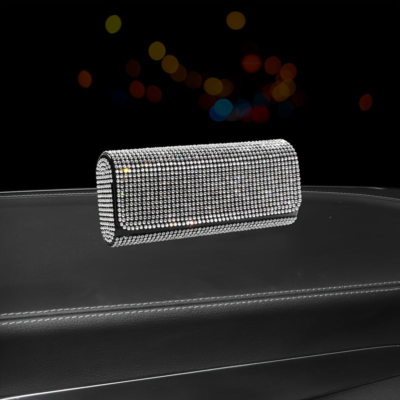 Elegant Golden Water Diamond Glasses Case Perfect for Sunglasses, Reading Glasses, and Eyeglasses Storage.