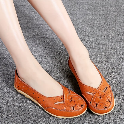 Women's Slip On Flat Shoes with Hollow Out Design, Lightweight and Comfortable