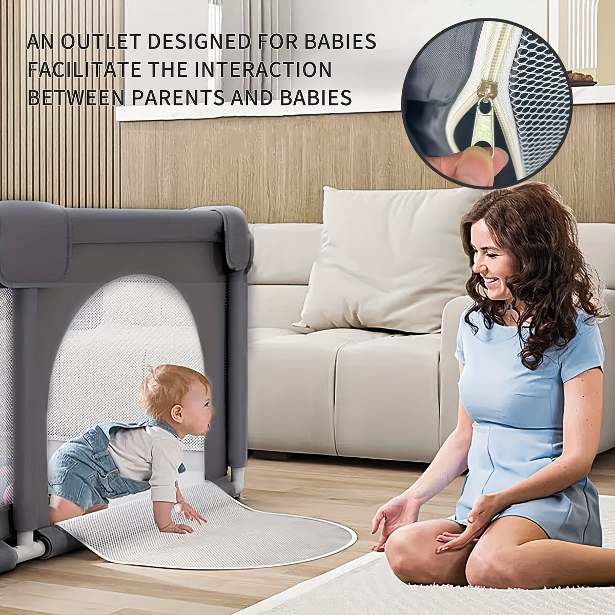 The Cochildor Baby Playpen offers a safe play area for infants and toddlers, featuring sturdy frames and breathable mesh. This portable indoor and outdoor kids' activity center is designed for children aged 0-3 years old. Made of polyester material, it