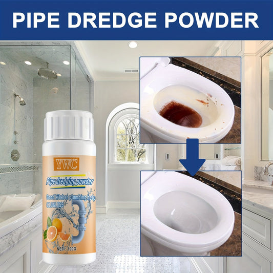 1 piece of Pipe Dredging Powder for effectively dissolving blockages in toilets, toilet floor drains, kitchen sewers, and oil blockages while also deodorizing the area. This multipurpose product is perfect for unclogging toilets, toilet floor drains