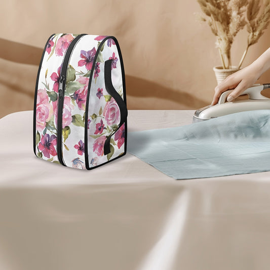 Portable Ironing Bag with Vintage Floral Design, Top Handle & Dual Zipper - Great for Travel or Storage, Dustproof