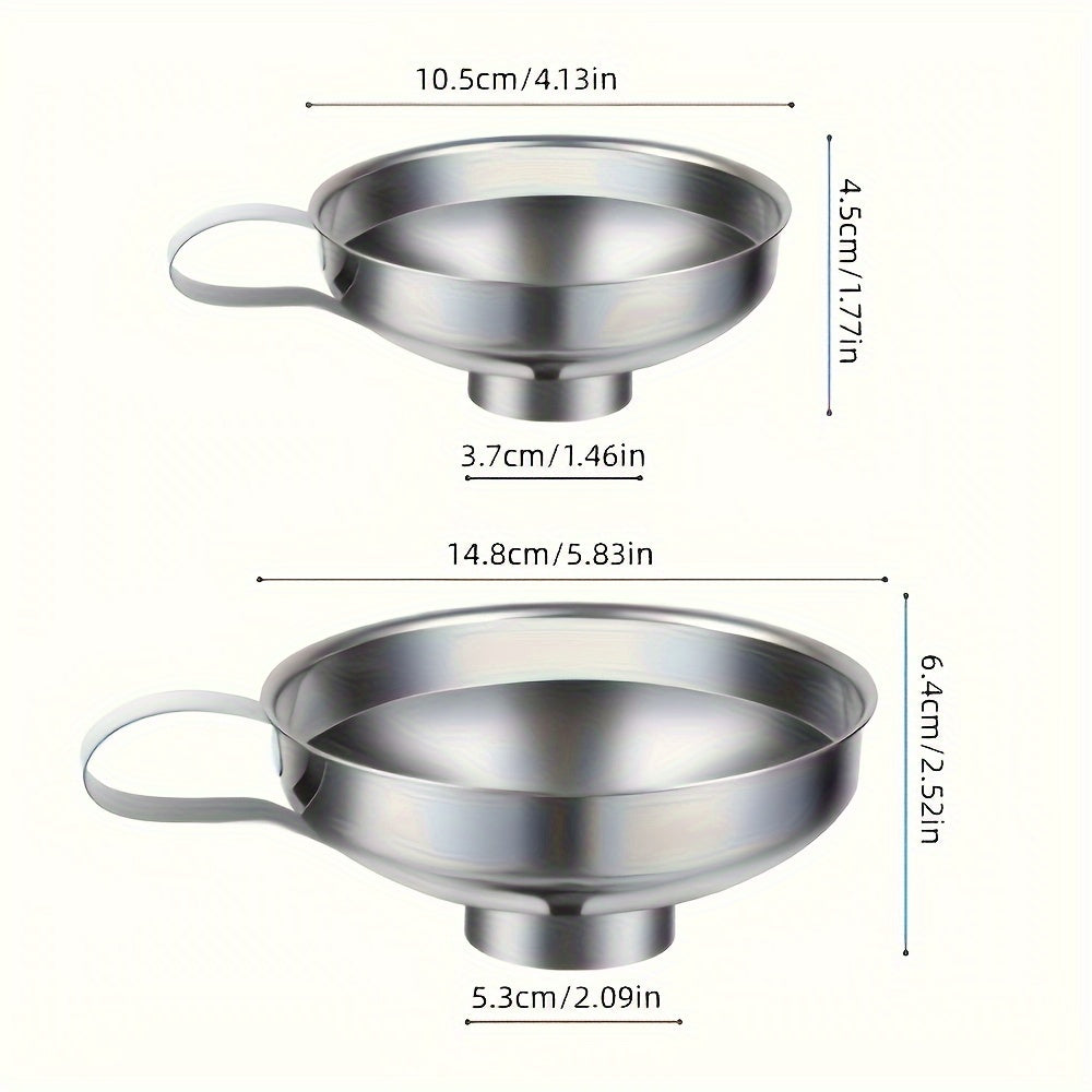 Best-selling 2-piece Stainless Steel Funnel Set for Mason Jars - Includes Wide & Regular Mouth Funnels, Ideal for Canning & Preserving. Comes with Glass Jar Demonstration. Includes Small & Large Funnels, Perfect for all Your Canning Needs. Essential