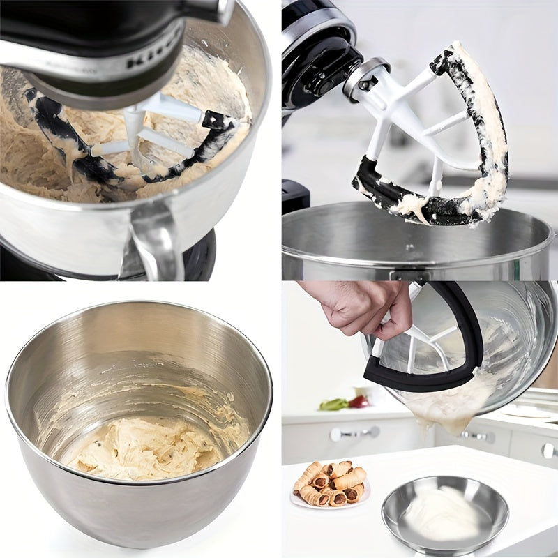 One piece Tilt-Head Flex Edge Beater designed for KitchenAid 4.5-5 Quart Bowl Stand Mixers. This accessory features a flat beater paddle with silicone edges for enhanced mixing and scraping.