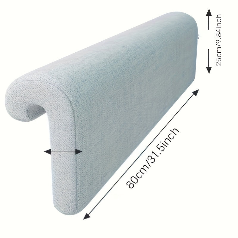 Gray Soft Linen Bedside Pillow - Bedroom Comfort with Smooth, No-Bump Design