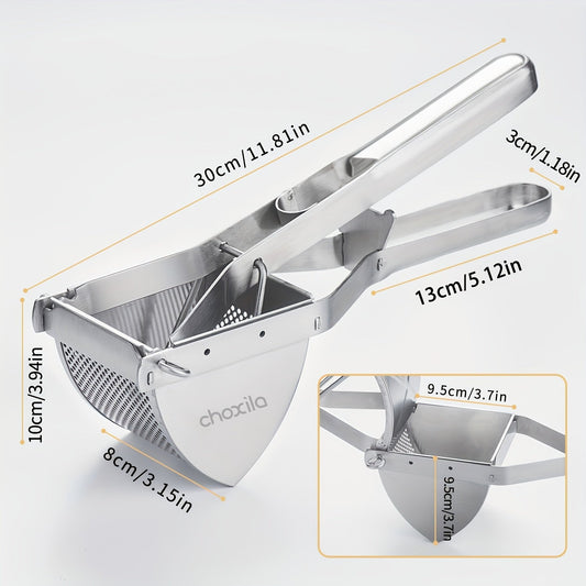 1 piece of Stainless Steel Potato Masher with Non-Slip Handle - Manual Fruit and Vegetable Crusher for the Kitchen - Potato Ricer and Press - Kitchen Gadgets and Tools