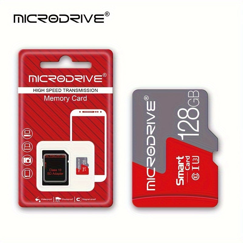 High Speed Class 10 Micro SD Memory Card with SD Adapter - Available in sizes up to 256GB and U3 Rating for expanding storage in smartphones, cameras, DVR, and monitors.