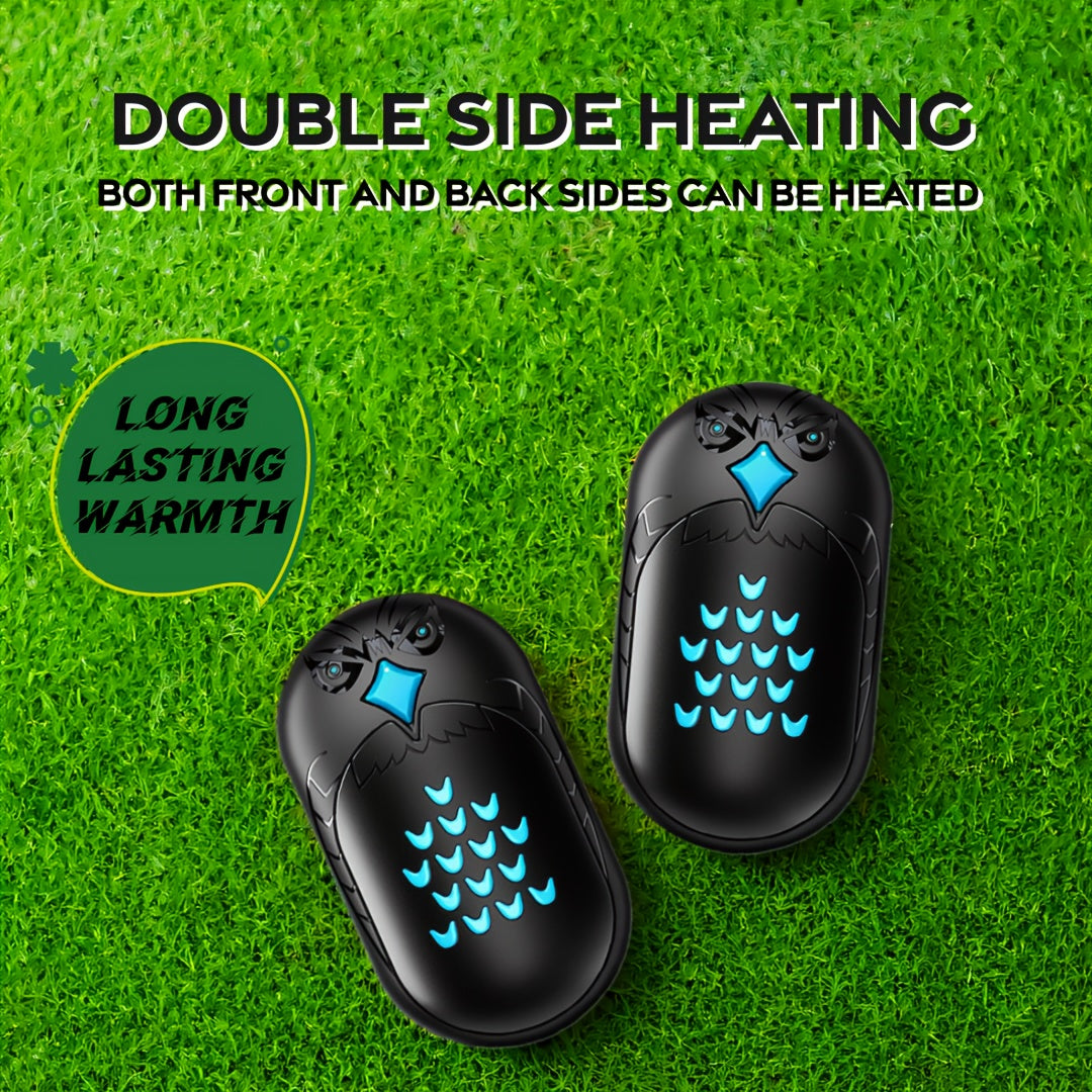 Stay warm on-the-go with this versatile 2-in-1 Rechargeable Hand Warmer. Featuring dual sided heating for maximum warmth, this pocket heater is perfect for outdoor activities, camping, and travel. Powered by a 3000mAh battery and USB compatible, it makes