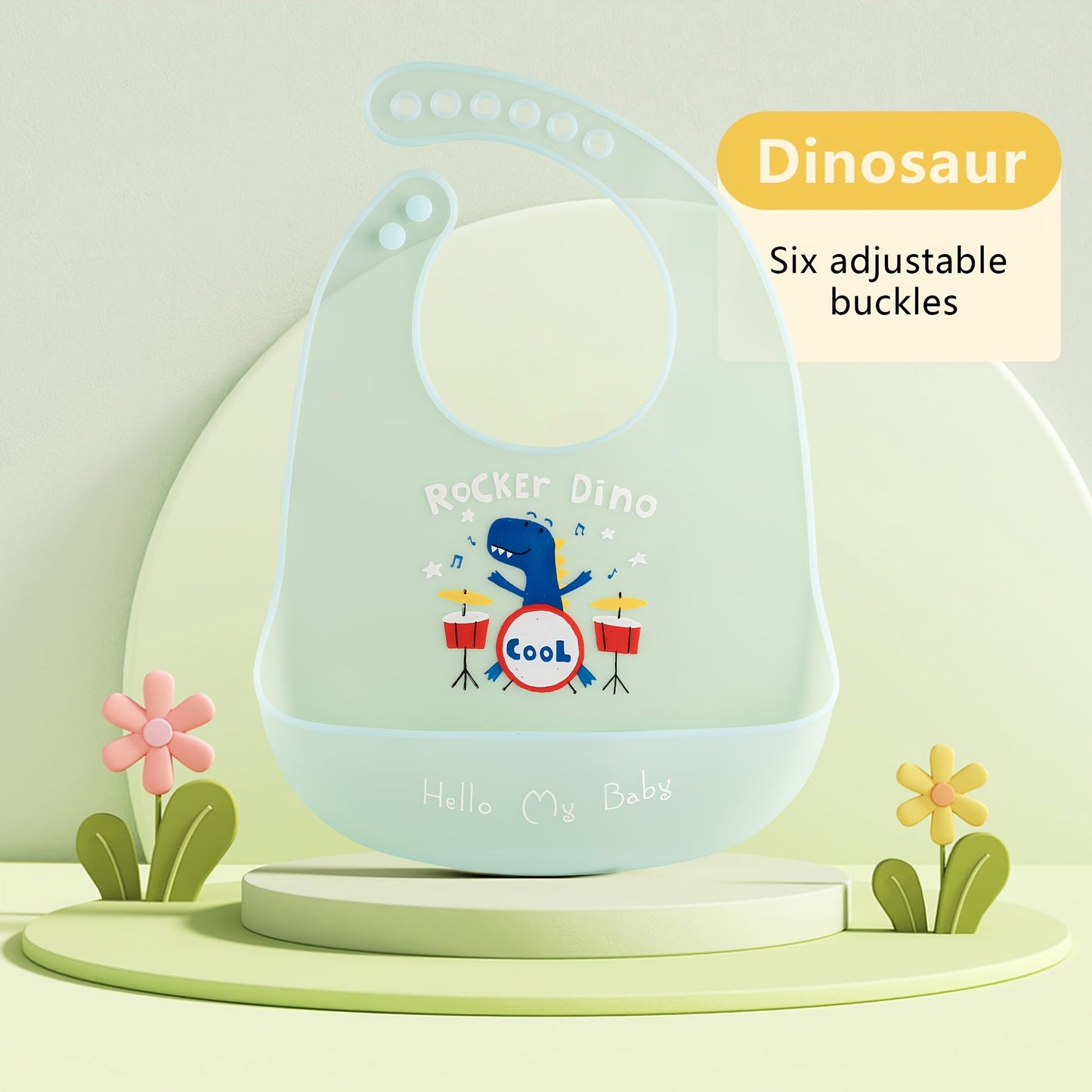 Soft and durable feeding bibs with adjustable neck band for cute babies, waterproof and adorable.