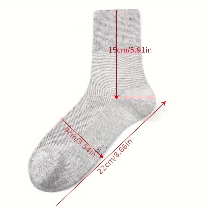 3 pairs of men's loose mesh crew socks, breathable cotton blend for summer wear