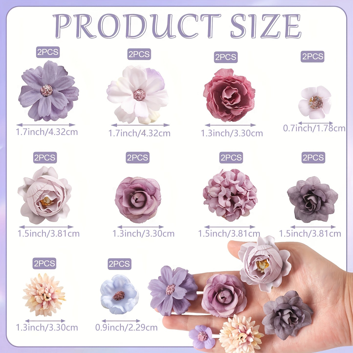 20 artificial flowers for home decoration, weddings, parties, holidays, and birthdays. Perfect for DIY wreaths and wall decorations.