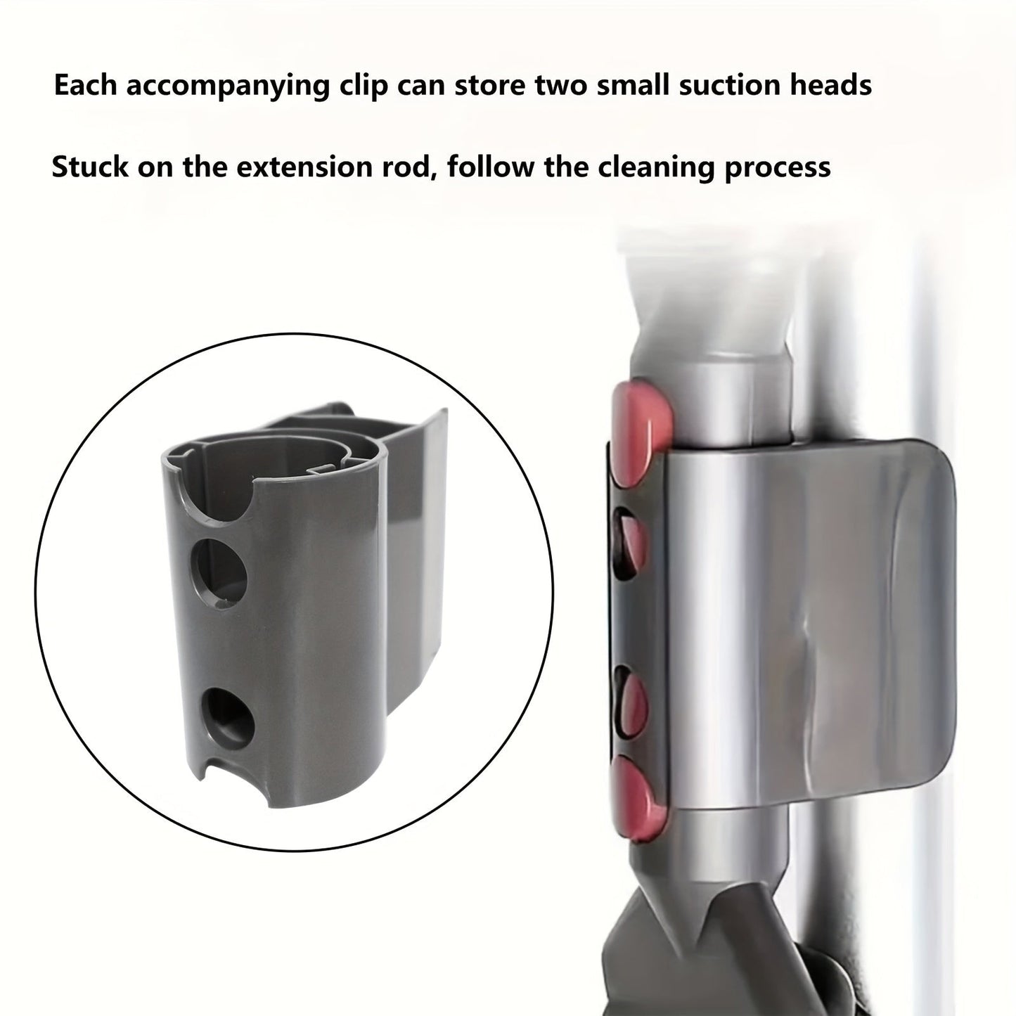 Durable ABS Material 2-in-1 Suction Head Storage Clip for Dyson Vacuum Cleaner Models V6, V7, V8, V11, V15 | Organizer Available