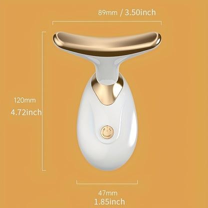 Portable neck and facial massager for home beauty, battery-powered (AAA), personal care electronics.