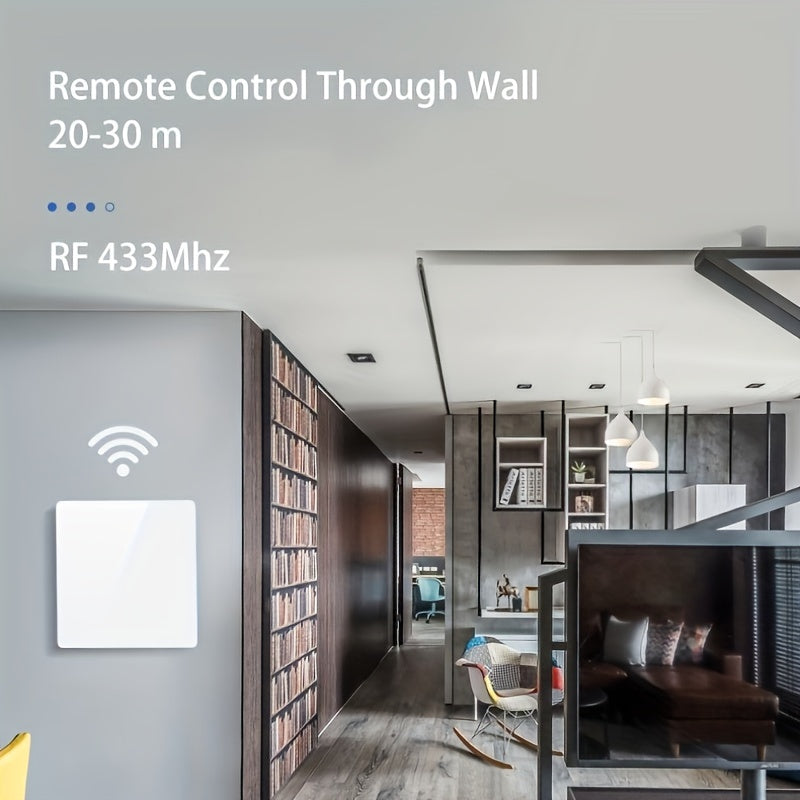 Wenzhi Smart Wireless Switch for Home Lighting Control, Compact Design, 1/2/3 Gang, RF 433 MHz Remote Control, White/Gray, 110V/220V, Up to 6 Devices, 20-30 Meter Range.