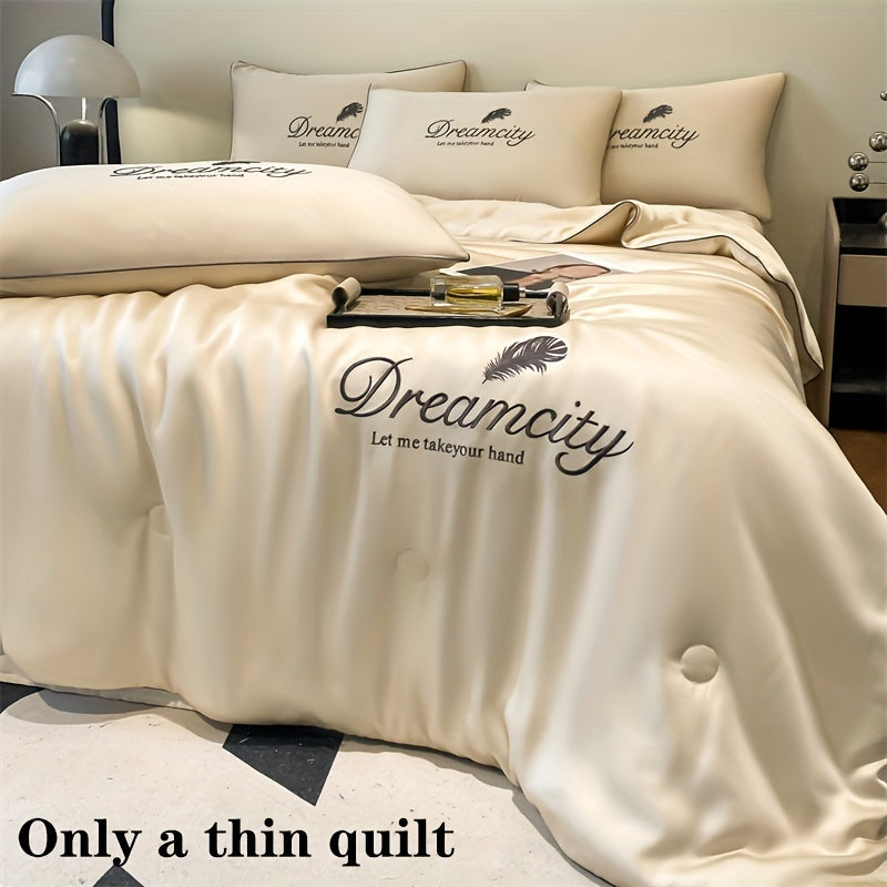 Soft and skin-friendly embroidery craft thin quilt with non-fading colors, suitable for all seasons. Easy to machine wash, perfect for bedroom or guest room use.