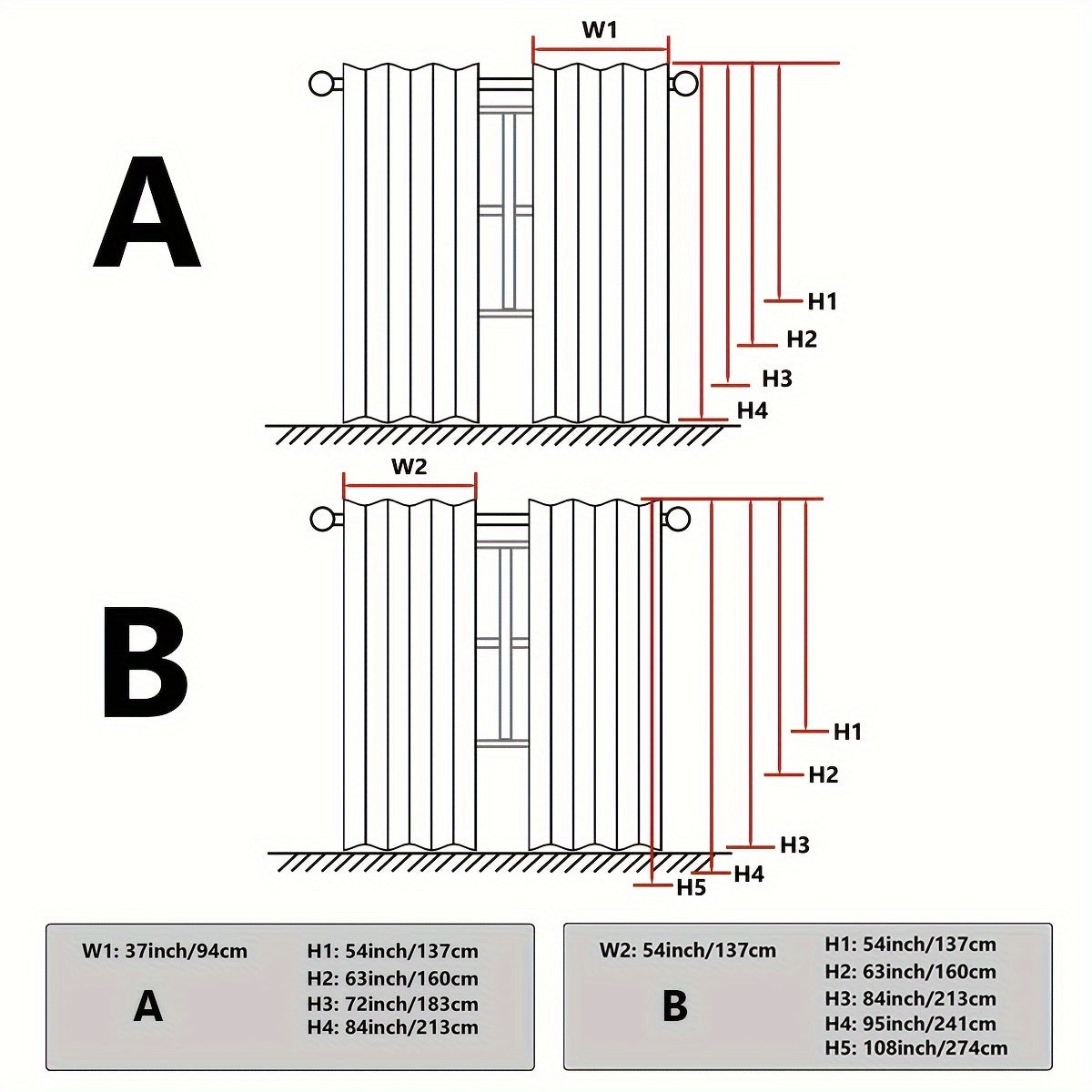 2 blackout curtains for home décor, 100% full blackout with white lining, 54x84 inches, off-white.