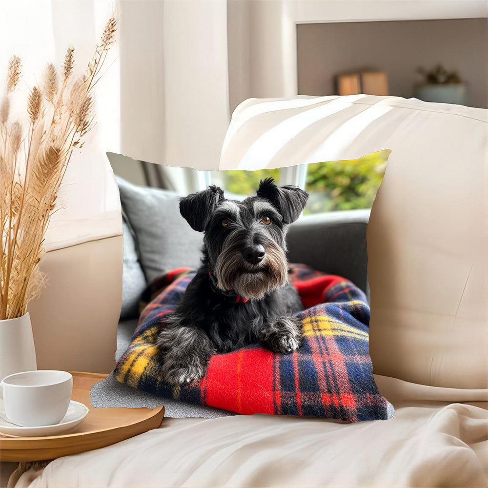 Soft Polyester Scottie Tartan Pet Blanket - Machine Washable, Ideal for Sofa & Bedroom - Cozy 45.72x45.72 cm