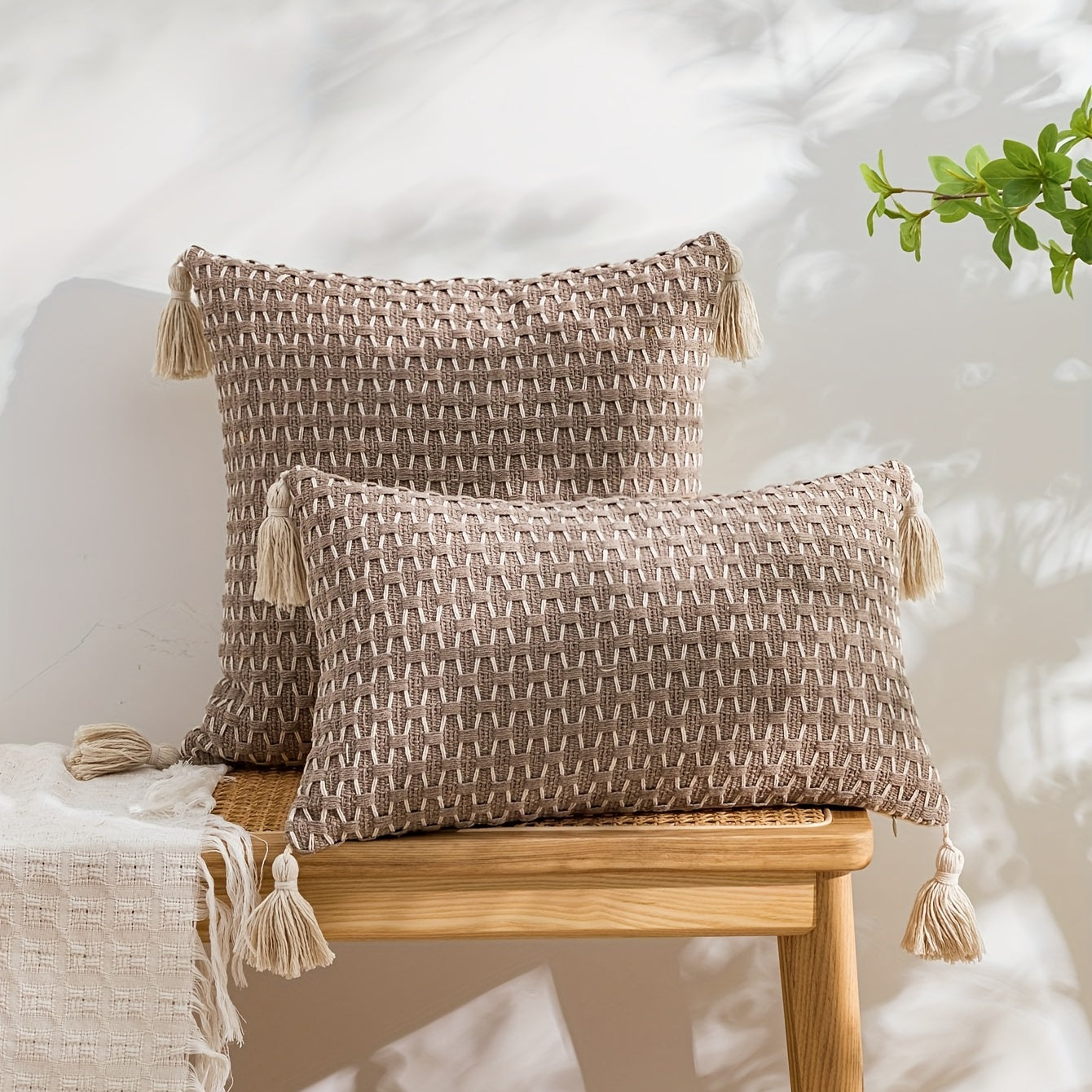 Modern minimalist jacquard knitting pillow cover - soft and stylish for living room, bedroom, office chair.