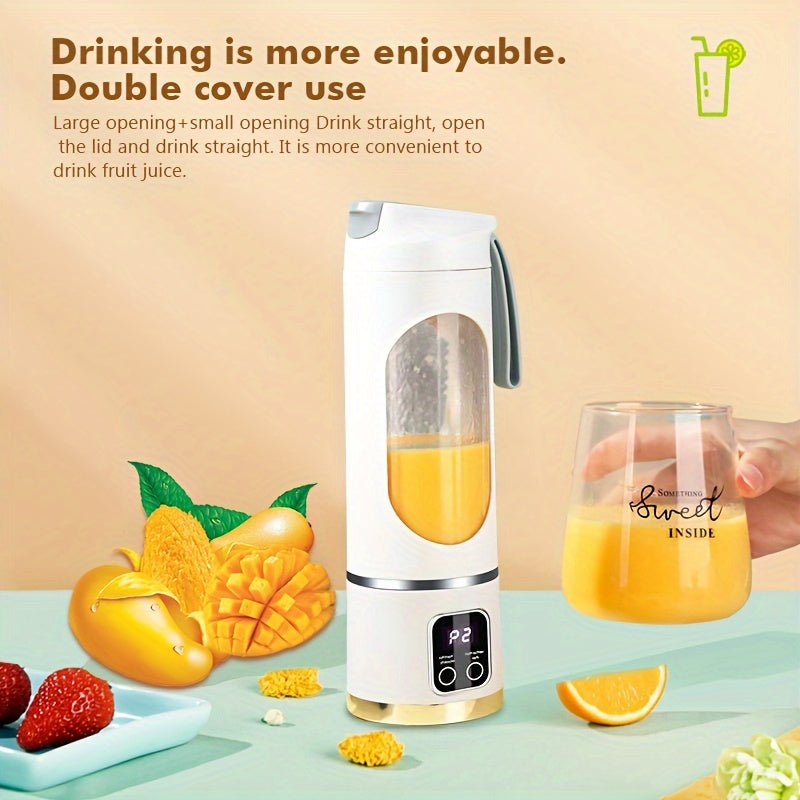 3-Mode Portable Blender: Rechargeable via USB, Perfect for Fresh Juices & Smoothies, Features Digital Display, Easy to Clean, Great for Travel and Outdoor Use, Top-of-the-Line Kitchen Accessory