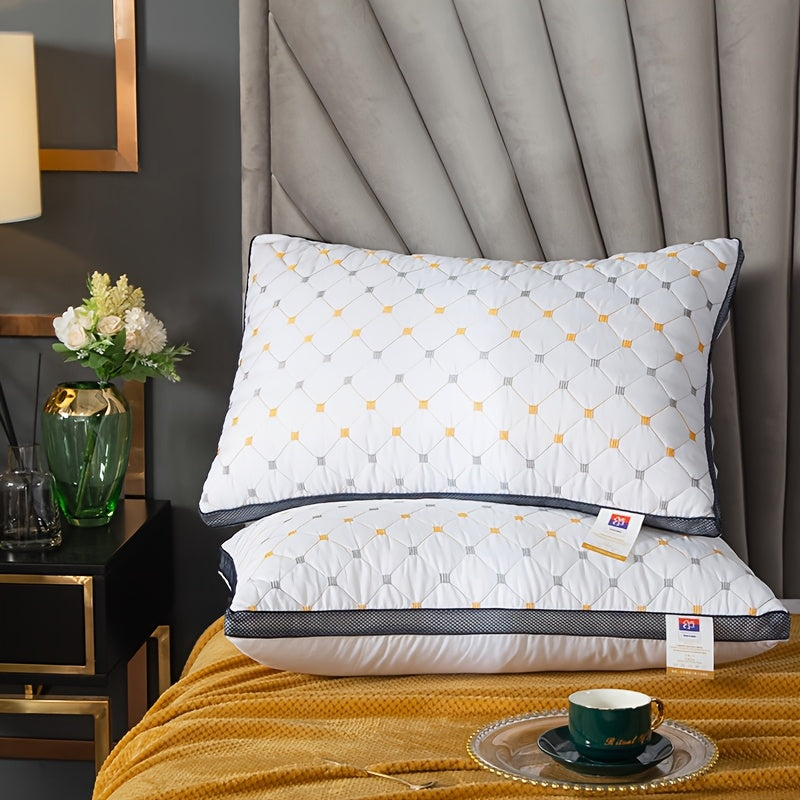 Luxurious pillows from top hotels offer deep sleep support with a high pillow core for year-round use. The hypoallergenic polyester cover is machine washable.