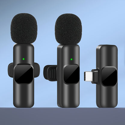 Professional wireless microphone with noise cancelling for Vlog video recording and live streaming.