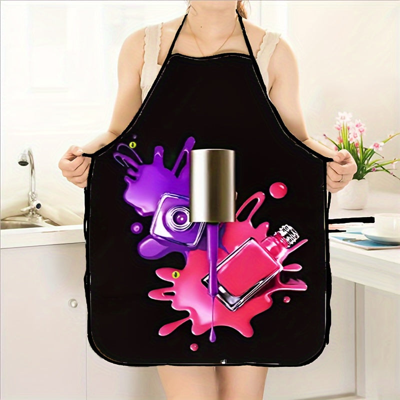 Colorful Design Vibrant Nail Polish Apron: 80cm x 60cm, Protective Kitchen Wear