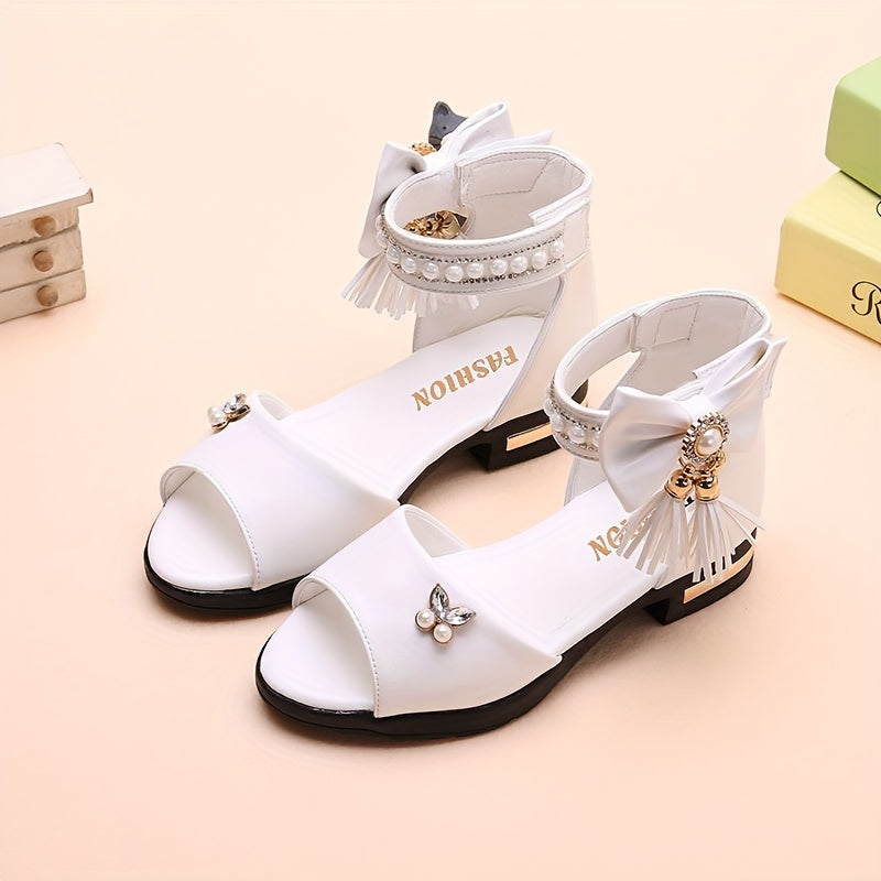 Cute bowknot open toe sandals perfect for summer vacation parties.