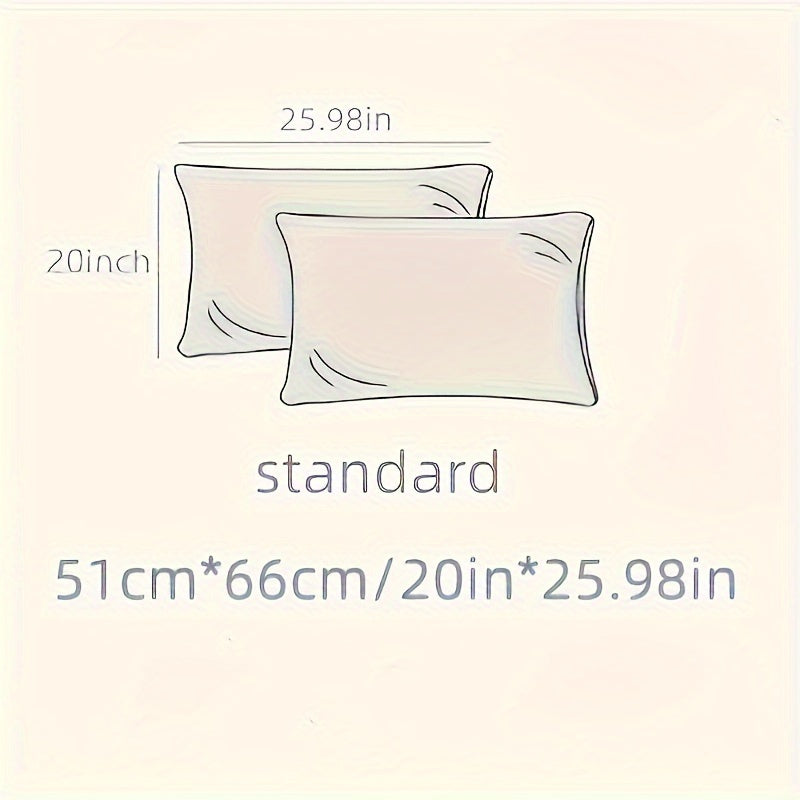 Two luxurious silky soft pillowcases with breathable and skin-friendly cooling feel. Solid color with envelope closure. Machine washable. Set of two.