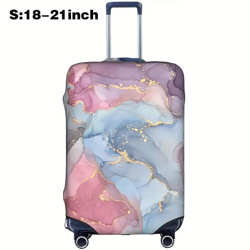 Cartoon patterned elastic luggage cover for travel suitcase or trolley duffle case.