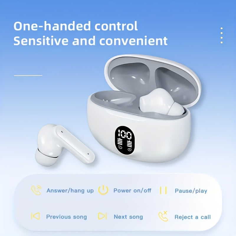 Wireless Earbuds with LED Display, Hi-Fi Stereo Sound, Sweat-resistant, In-Ear Design, Advanced Technology, Wireless Connectivity, Rapid USB Charging.