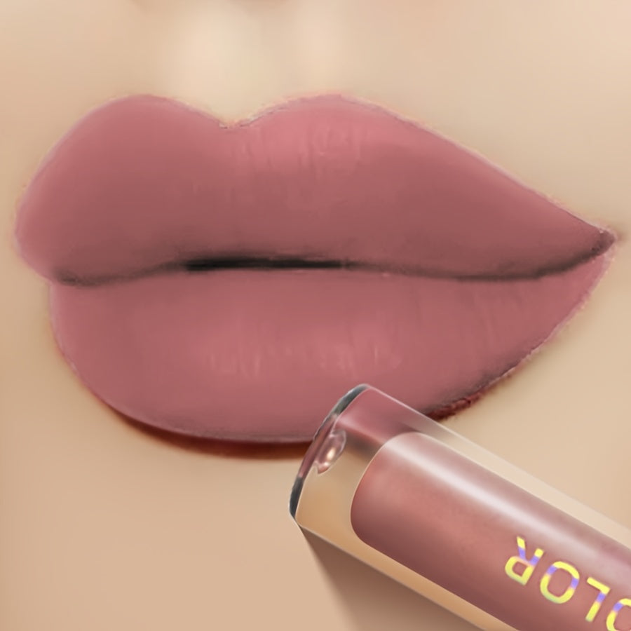 Long-lasting waterproof matte nude lip glaze with high pigment.