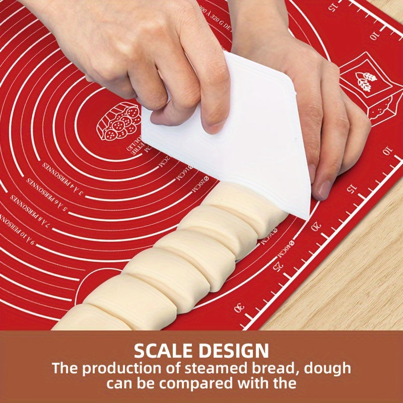 One Piece of Non-Stick Plastic Baking Mat with Measurements - Versatile Food-Safe Kneading Board for Bread, Pastry, Pizza Dough - Essential Kitchen Tool for Home, Restaurant, Food Truck - Perfect Holiday Baking Accessory for Christmas, Halloween, Easter