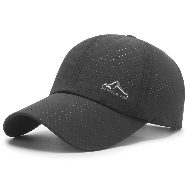 Stylish curved brim baseball cap for casual outdoor sports, breathable and quick-drying.