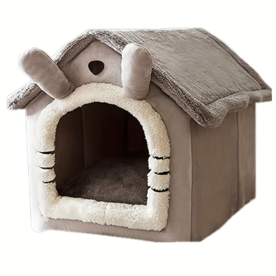 All-Season, Washable Nylon Cabin Pet House Bed for Small Dogs and Cats.