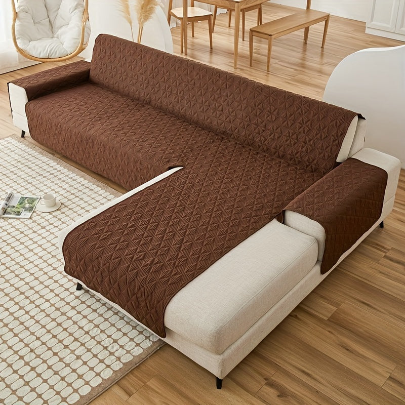 Waterproof, non-slip sofa slipcover with pet-friendly polyester for home or office.