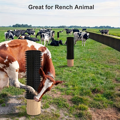 Durable PVC brush for livestock comfort, ideal for cows, horses, and sheep - a convenient scratching post for farm animals.