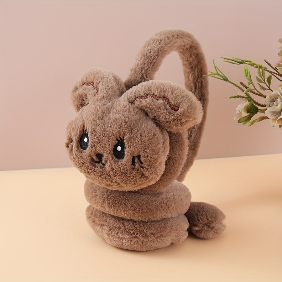 One pack of winter cartoon cute rabbit plush ear covers for students, providing warmth and protection from the cold.