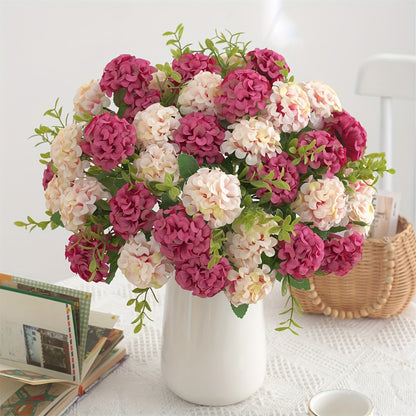 10 Head Artificial Hydrangea Bouquet for Wedding and Home Decor