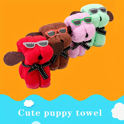 Cute puppy towels, perfect for bridesmaid, birthday, holiday, celebration, or annual party gifts. Comes boxed for easy gifting.